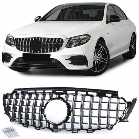 Body kit i vizualni dodaci RACES maska (Sport) za Mercedes E Class W213 S213 16-20, sjajni crni krom | race-shop.hr