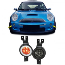 RACES LED prednji žmigavci za Mini Cooper One R50 R53 Convertible R52 (s pozicijskim svjetlom), crno-dimljena