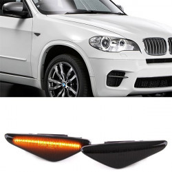 Dinamički LED bočni žmigavci tamno crni odgovara za BMW X5 E70 X6 E71 E72 F25