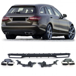 RACES stražnji difuzor za Mercedes C Class S205 station wagon 14-18, crna