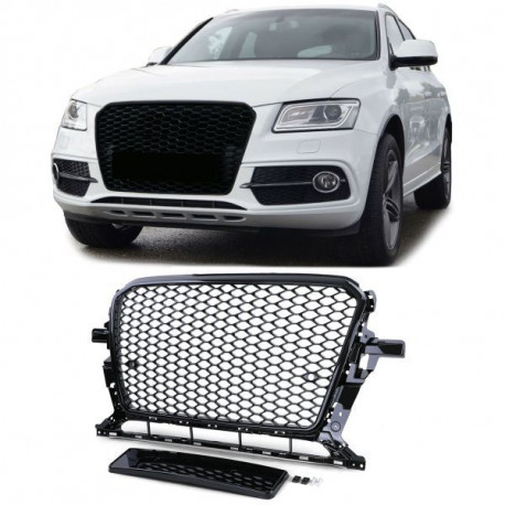 Body kit i vizualni dodaci RACES maska (Honeycomb Sport) za Audi Q5 8R 12-16, sjajna crna | race-shop.hr