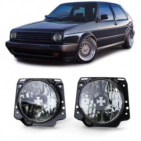 Farovi i rasvjeta RACES farovi za Iron Cross VW Golf 2 83-91, crno-dimljena, prozirna | race-shop.hr