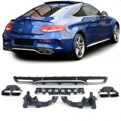 RACES stražnji difuzor (Sport) za Mercedes C C205 Coupe 15-18, krom