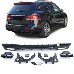 RACES stražnji difuzor (Sport) za Mercedes GLE W166 15-18 (ispuh 2+2), crna