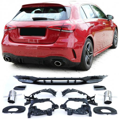 Body kit i vizualni dodaci stražnji difuzor sport tip 2 sa završetkom za Mercedes A Class W177 od 19 | race-shop.hr