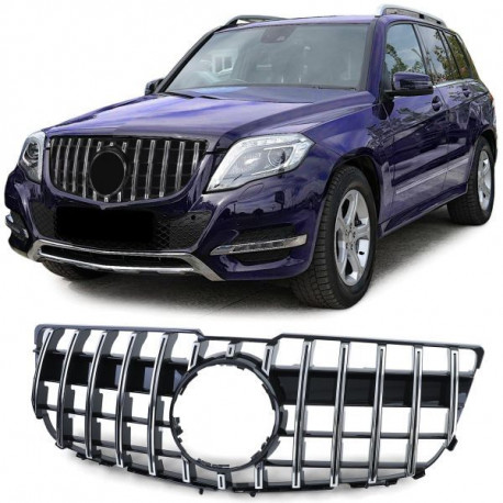 Body kit i vizualni dodaci Rešetka hladnjaka sportska optika crni sjaj Sportska rešetka krom za Mercedes GLK X204 facelift 12-15 | race-shop.hr