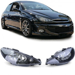 Crni prozirni farovi H7 za Peugeot 206 03-06 + GTi