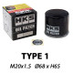 Filteri ulja HKS Tip 1 Filter ulja M20x1.5 | race-shop.hr
