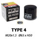 Filteri ulja HKS Type 4 Sports Filter ulja M20x1.5 (Kei Cars Nissan, Mitsubishi) | race-shop.hr