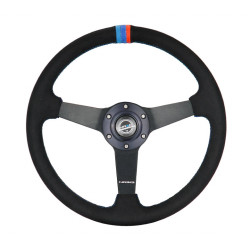 Sportski volan s 3 kraka NRG M3-Style, 350mm, alcantara, 38mm uvlačenje, crna/plava