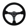 NRG Reinforced 3-spoke suede Steering Wheel (350mm) - Black/Green