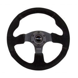 NRG RACE STYLE 3-spoke suede Steering Wheel (320mm), crna