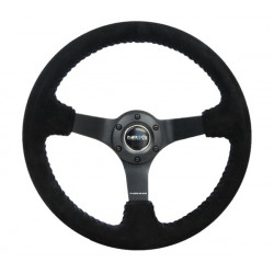 Sportski volan s 3 kraka NRG, 350mm, brušena koža, 75mm uvlačenje, crna/plava