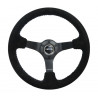 NRG Reinforced 3-spoke suede Steering Wheel (350mm) - Black/red