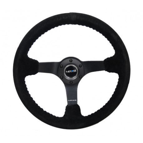 Volani Sportski volan s 3 kraka NRG, 350mm, brušena koža, 75mm uvlačenje, crna | race-shop.hr