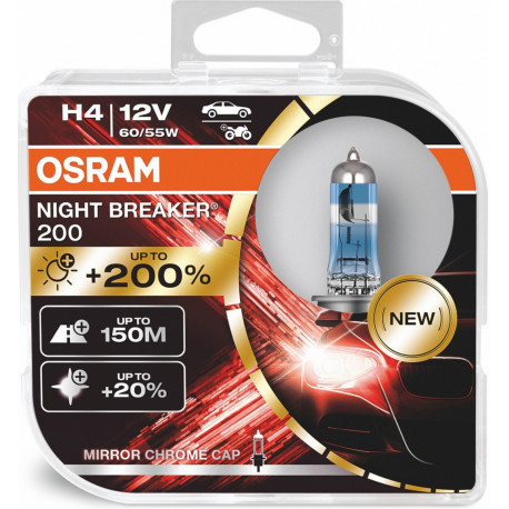 Žarulje i xenon svjetla Osram halogene žarulje NIGHT BREAKER 200 H4 (2 kom) | race-shop.hr