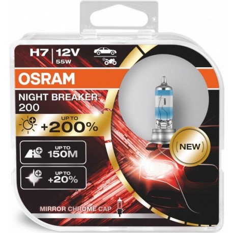 Žarulje i xenon svjetla Osram halogene žarulje NIGHT BREAKER 200 H7 (2 kom) | race-shop.hr