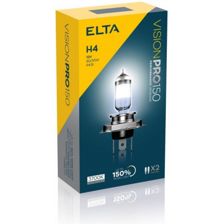 Žarulje i xenon svjetla ELTA VISION PRO 150 12V 60/55W halogene žarulje P43t H4 (2 kom) | race-shop.hr