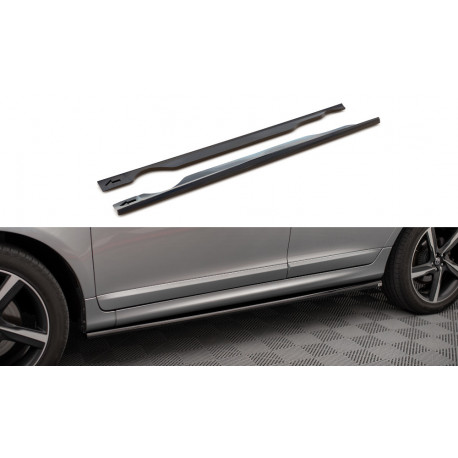 Body kit i vizualni dodaci MAXTON DESIGN difuzori bočnih pragova za Volvo XC60 R-Design Mk1 Facelift, sjajna crna | race-shop.hr