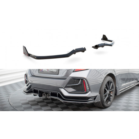 Body kit i vizualni dodaci MAXTON DESIGN središnji stražnji difuzor + krila za Honda Civic Sport Mk 10 Facelift, sjajna crna | race-shop.hr