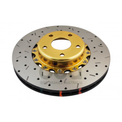 DBA 5000 series Crossed Drilled & Slotted 2-Piece Gold Hat DBA5010GLDXS (2 kom)