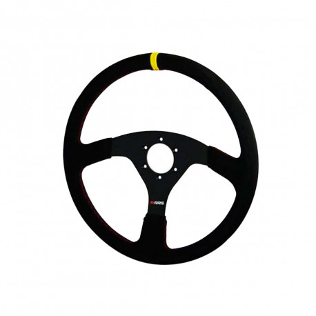 Volani Sportski volan s 3 kraka RRS Veloce, 350mm, brušena koža, debljina 32/28mm, bez uvlačenja, crna/žuta | race-shop.hr