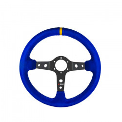 Sportski volan s 3 kraka RRS Corsa 90, 350mm, koža, 90mm uvlačenje, plava/crna/žuta
