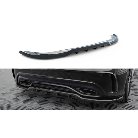 Body kit i vizualni dodaci MAXTON DESIGN središnji stražnji difuzor za Mercedes-Benz A AMG-Line W176 Facelif (s vertikalnim prugama), sjajna crna | race-shop.hr