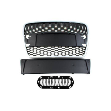 Body kit i vizualni dodaci RACES maska za Audi A6 C6 RS-Style 04-09, srebrno-crna | race-shop.hr