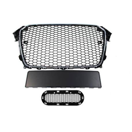 Body kit i vizualni dodaci Prednja rešetka Audi A4 B8 RS-Style Krom-Crna 12-15 PDC | race-shop.hr