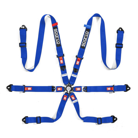 Sigurnosni pojasevi i dodaci FIA 6 točkasti sportski sigurnosni pojasevi SPARCO COMPETITION H-2 PU 2" (50mm), plava | race-shop.hr