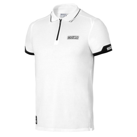Majice Muška polo majica SPARCO MY2024 (s patentom), bijela | race-shop.hr
