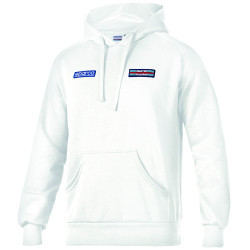 SPARCO MARTINI RACING muška duksa s kapuljačom velike pruge - bijela