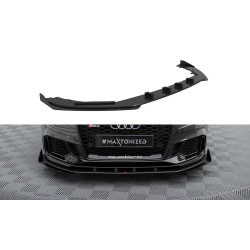 MAXTON DESIGN prednji lip za Audi RS3 Sedan 8V Facelift, crno-crvena + sjajna krila, V1