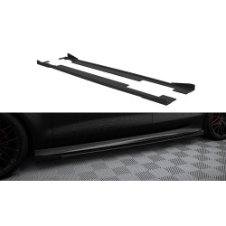 MAXTON DESIGN difuzori bočnih pragova za Audi A7 S-Line C7, crno-crvena + sjajna krila