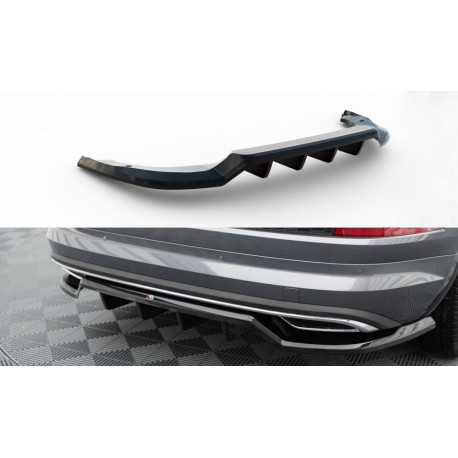 Body kit i vizualni dodaci MAXTON DESIGN središnji stražnji difuzor za Skoda Kodiaq Sportline Mk1 Facelift (s vertikalnim prugama), sjajna crna | race-shop.hr