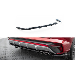 MAXTON DESIGN središnji stražnji difuzor za Hyundai Tucson N-Line Mk4 (s vertikalnim prugama), sjajna crna