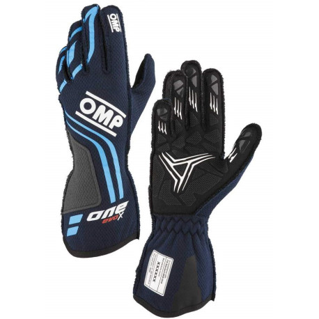 Rukavice FIA trkaće rukavice OMP ONE EVO X (vanjsko šivanje), tamnoplava | race-shop.hr