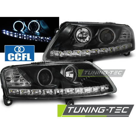Rasvjeta FAROVI ANGEL EYES LED BLACK za AUDI A6 C6 04.04-08 | race-shop.hr