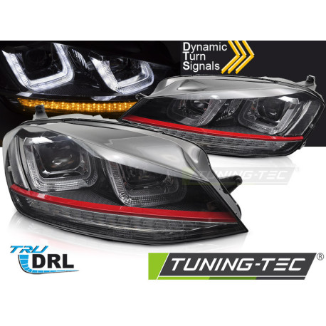 Farovi i rasvjeta PREDNJA SVJETLA LIGHT SEQ BLACK WITH RED LINE za VW GOLF 7 13-17 | race-shop.hr