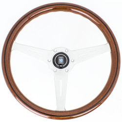 Sportski volan s 3 kraka Nardi Classic ND36 Inlay, 360mm, drvo, 40mm uvlačenje, braon/srebrna/crna