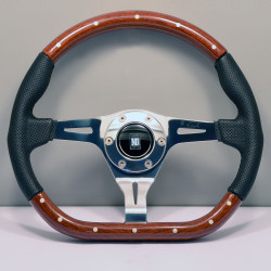 Sportski volan s 3 kraka Nardi Kallista Pagani Zonda, 350mm, drvo, bez uvlačenja, braon