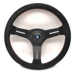 Sportski volan s 3 kraka Nardi Competition, 330mm, brušena koža, 40mm uvlačenje, crna