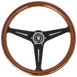 Sportski volan s 3 kraka Nardi Classic ND39, 390mm, drvo, 30mm uvlačenje, braon/crna