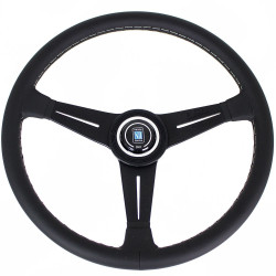 Sportski volan s 3 kraka Nardi Classic ND39, 390mm, koža, 30mm uvlačenje, crna