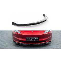 MAXTON DESIGN prednji lip za Tesla Model 3 Project Highland(Facelift), sjajna crna, V1