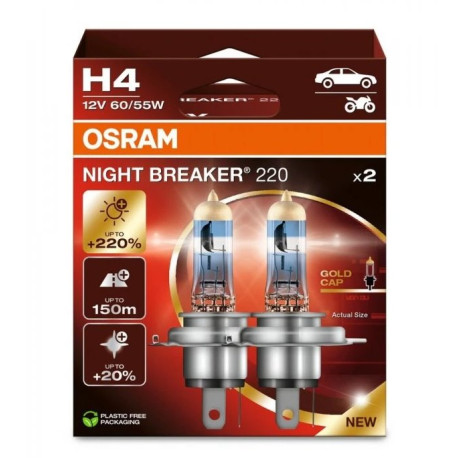Žarulje i xenon svjetla Osram halogene žarulje NIGHT BREAKER 220 H4 (2 kom) | race-shop.hr