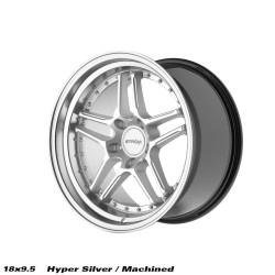 STROM DS-05 felga 18x9.5 5x120 72.6 ET15, Hyper Silver / Polished Dish