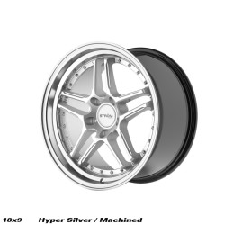 STROM DS-05 felga 18x9 5x100 73.1 ET35, Hyper Silver / Polished Dish