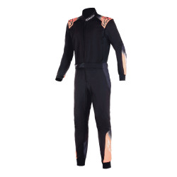 FIA trkaći kombinezon ALPINESTARS KMX-5 V3, crna/bijela/narančasta/fluo